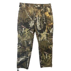 Men's Camo Cargo Pants Size 42X34 With Drawstring Ankle & Waist